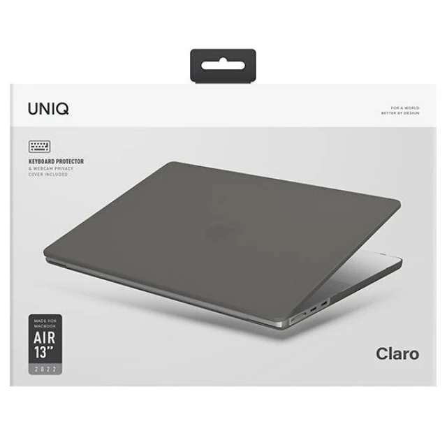 Чохол Uniq Claro для MacBook Air 13 (2022) Smoke Grey (UNIQ-MA13(2022)-CLAROMGRY)