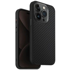 Чохол Uniq Keva для iPhone 15 Pro Carbon Black with MagSafe (Uniq-IP6.1P(2023)-KEVAMBLK)