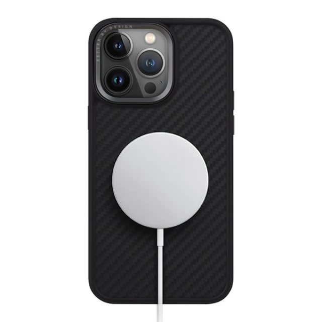 Чохол Uniq Keva для iPhone 15 Pro Carbon Black with MagSafe (Uniq-IP6.1P(2023)-KEVAMBLK)