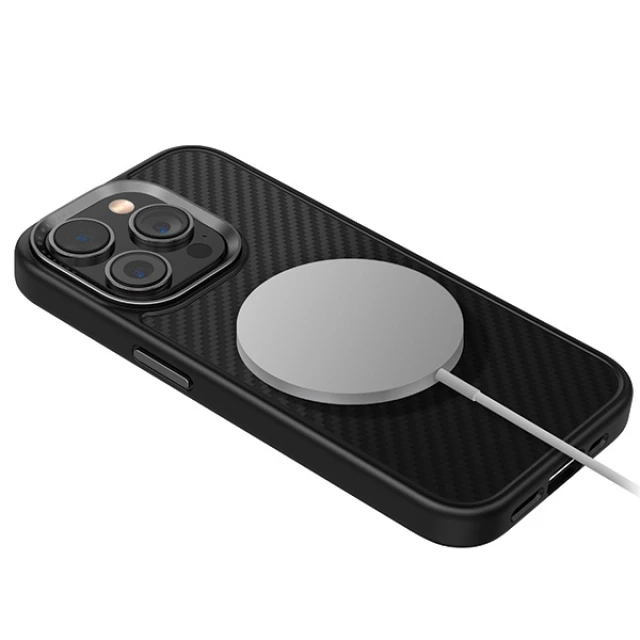 Чохол Uniq Keva для iPhone 15 Pro Carbon Black with MagSafe (Uniq-IP6.1P(2023)-KEVAMBLK)