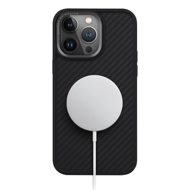 Чохол Uniq Keva для iPhone 15 Pro Max Carbon Black with MagSafe (Uniq-IP6.7P(2023)-KEVAMBLK)