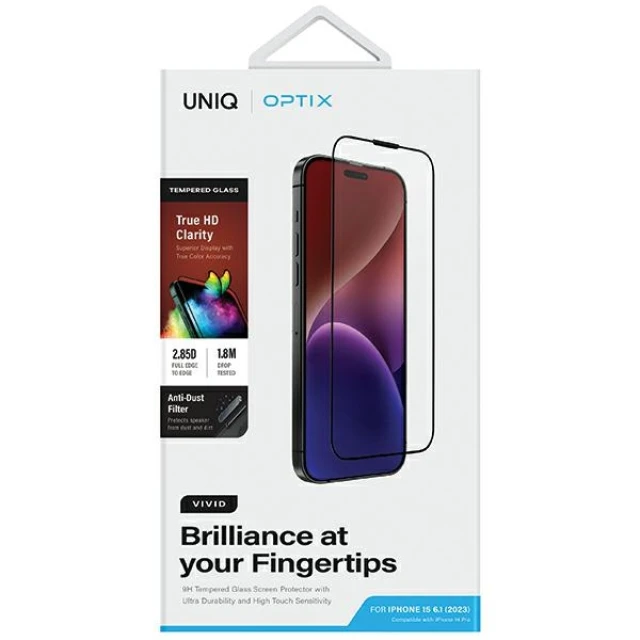 Захисне скло UNIQ Optix Vivid для iPhone 15 (UNIQ-IP6.1(2023)-VIVIDCLEAR)