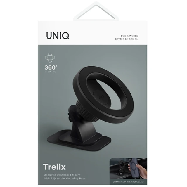 Автотримач UNIQ Trelix Car Dash Mount Midnight Black with MagSafe (UNIQ-TRELIX-DASHBMOUNT)