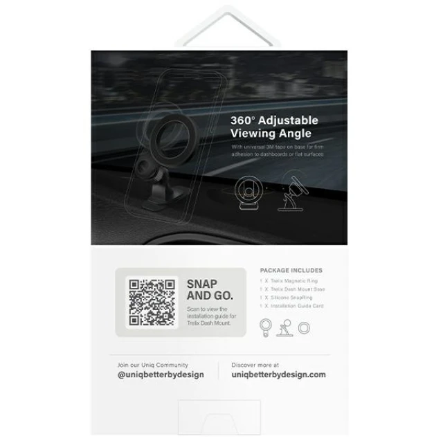 Автотримач UNIQ Trelix Car Dash Mount Midnight Black with MagSafe (UNIQ-TRELIX-DASHBMOUNT)