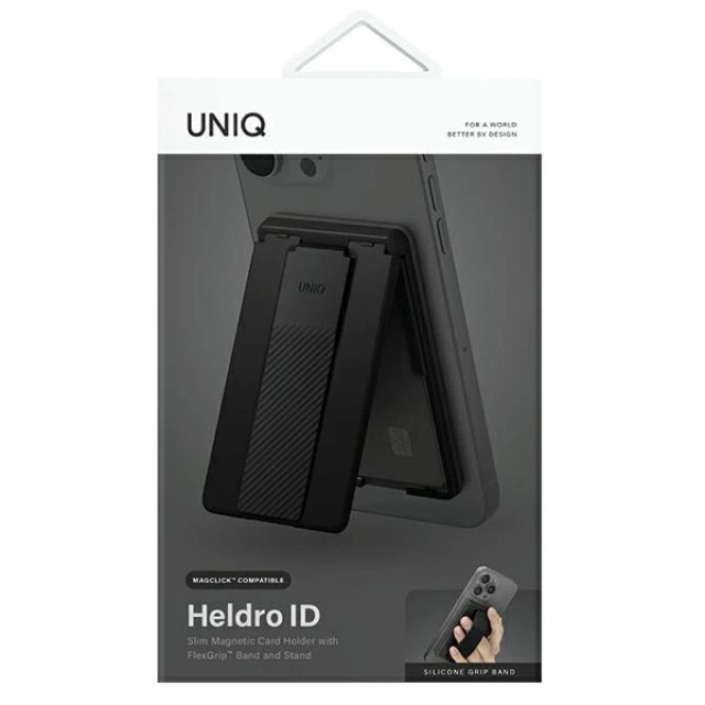 Магнітний гаманець UNIQ Heldro ID Midnight Black with MagSafe (UNIQ-HELIDCH-BLACK)