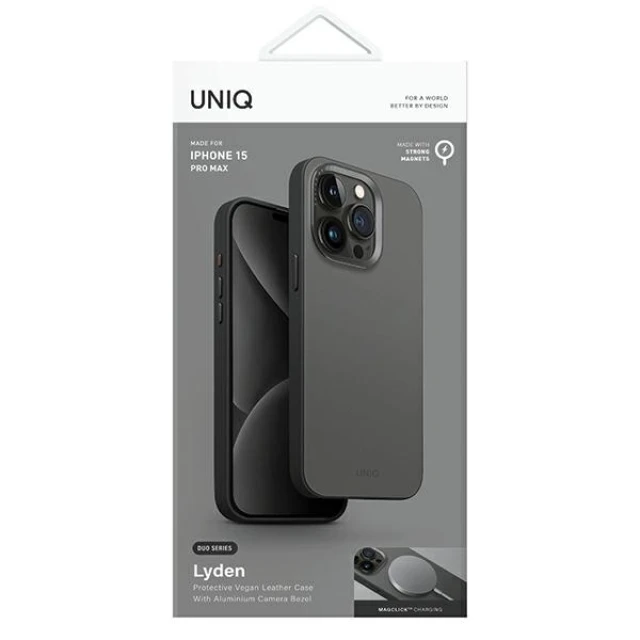 Чохол UNIQ Lyden DS для iPhone 15 Pro Max Washed Blue Black with MagSafe (UNIQ-IP6.7P(2023)-LDSWBLUBLK)