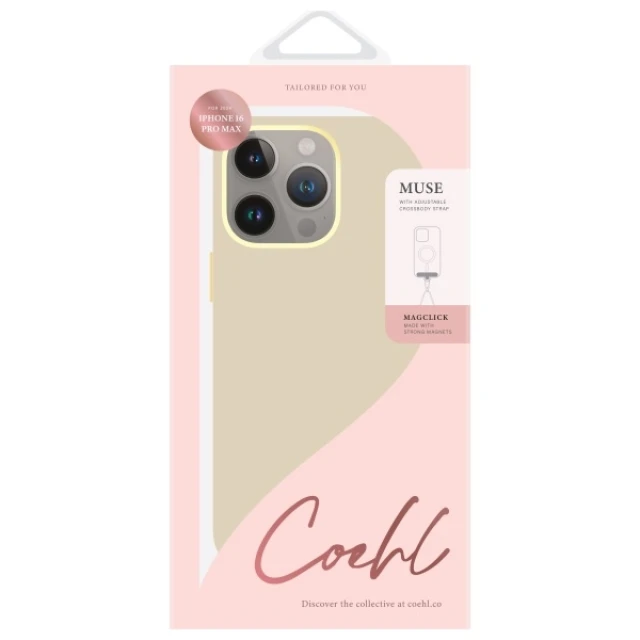 Чохол UNIQ Coehl Muse для iPhone 16 Pro Max Cream with MagSafe (UNIQ-IP6.9P(2024)-MUSMCREM)
