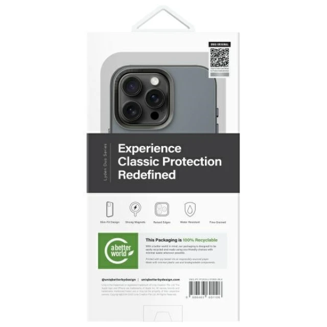 Чохол UNIQ Lyden DS для iPhone 16 Pro Washed Blue Black with MagSafe (UNIQ-IP6.3P(2024)-LDSWBLUBLK)