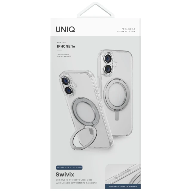 Чохол UNIQ Swivix для iPhone 16 Clear (UNIQ-IP6.1(2024)-SWVCLR)