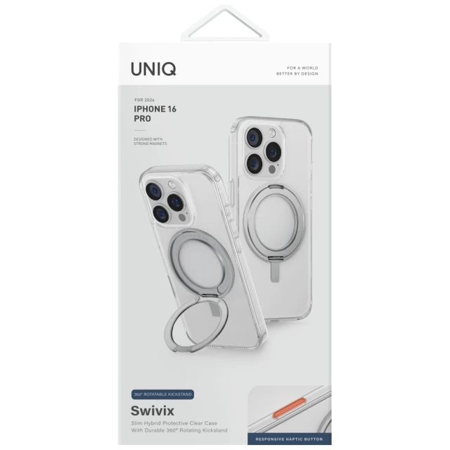 Чохол UNIQ Swivix для iPhone 16 Pro Clear (UNIQ-IP6.3P(2024)-SWVCLR)