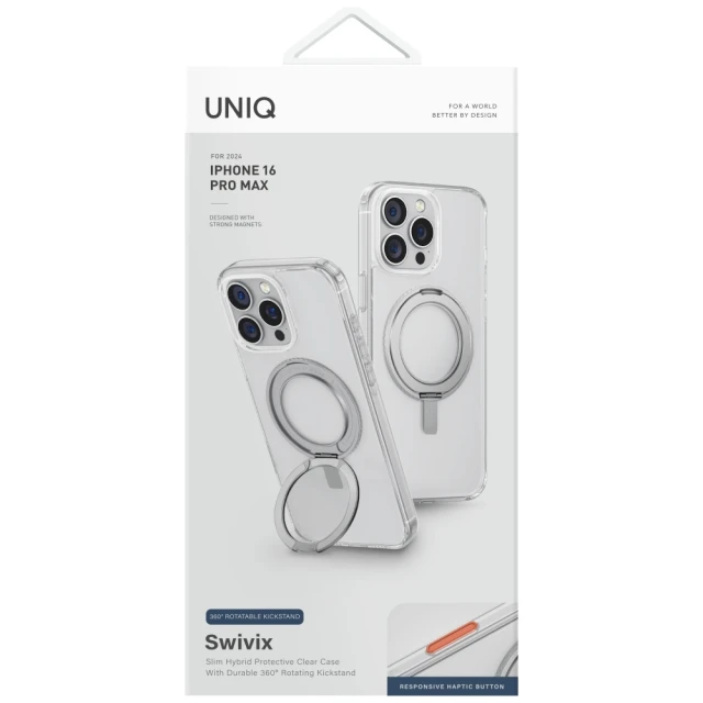 Чохол UNIQ Swivix для iPhone 16 Pro Max Clear (UNIQ-IP6.9P(2024)-SWVCLR)