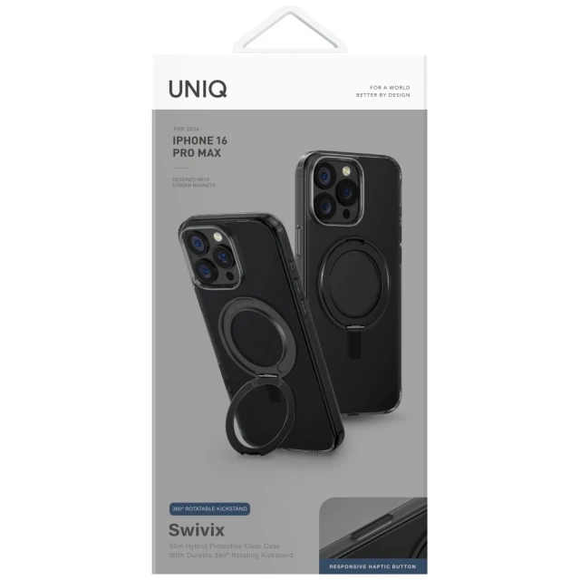Чехол UNIQ Swivix для iPhone 16 Pro Max Black (UNIQ-IP6.9P(2024)-SWVBLK)