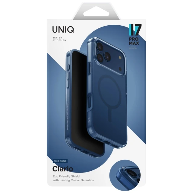 Чохол UNIQ Clario для iPhone 17 Pro Max Blue with MagSafe (UNIQ-IP6.9P(2025)-CLARMRBLU)