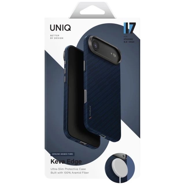 Чохол UNIQ Keva EDGE для iPhone 17 Air Blue with MagSafe (UNIQ-IP6.6(2025)-KEVAEDMTBLU)