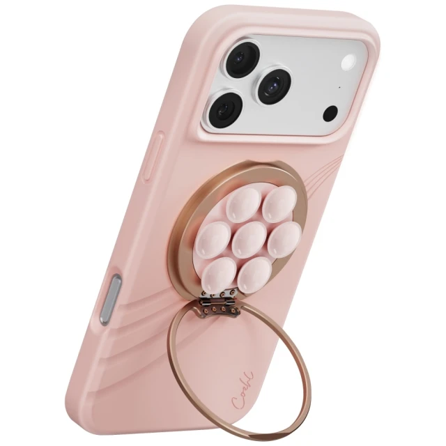 Тримач магнітний UNIQ Coehl Luna з дзеркалом і присоскою Pink (UNIQ-LUNA-CPINK)