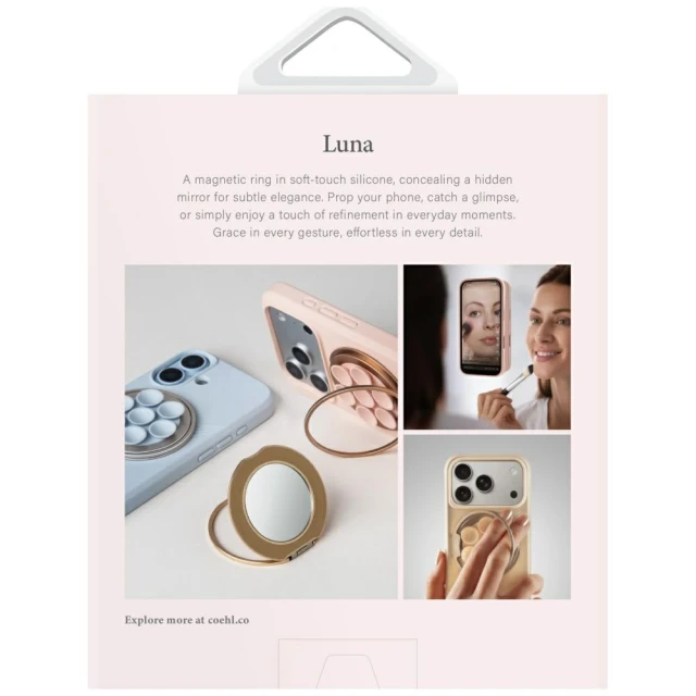 Тримач магнітний UNIQ Coehl Luna з дзеркалом і присоскою Pink (UNIQ-LUNA-CPINK)