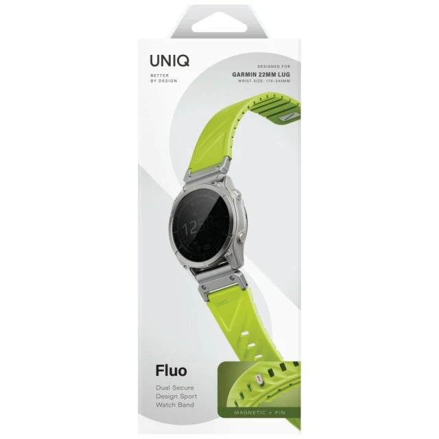 Ремінець Uniq Fluo для Garmin 22mm Lime (UNIQ-22MM-FLUODLIM)