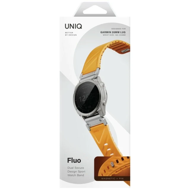Ремінець Uniq Fluo для Garmin 26mm Orange (UNIQ-26MM-FLUOPORG)