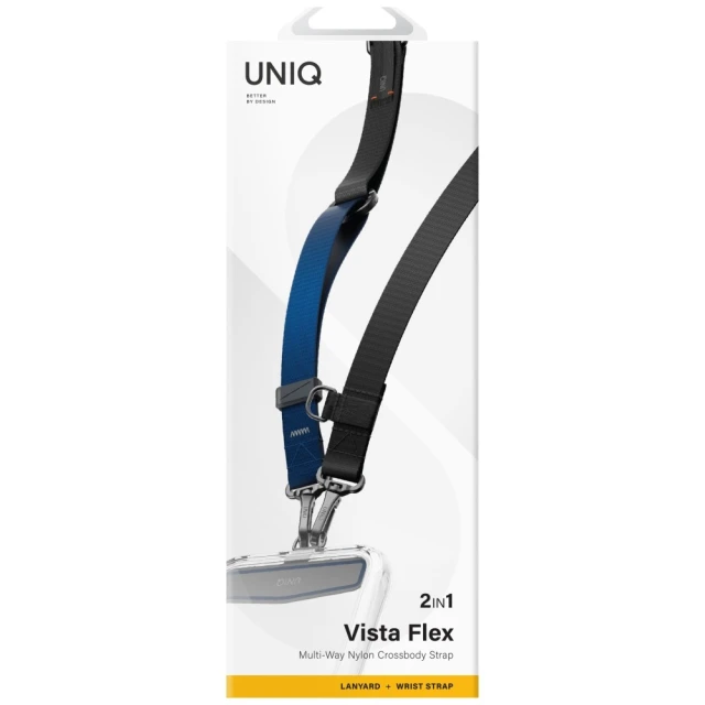 Універсальний ремінець для телефону UNIQ Vista Flex 2в1 Black Blue (UNIQ-VISTAFLEX2IN1-BLKDBLU)