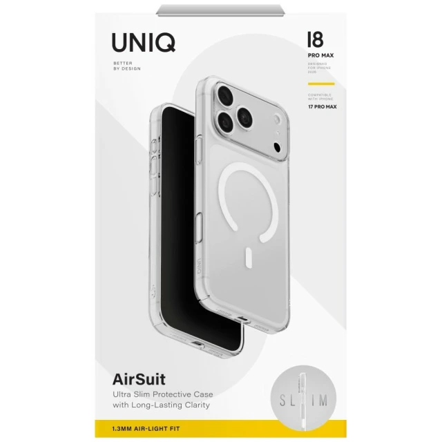 Чохол UNIQ Airsuit для iPhone 18 Pro Max | 17 Pro Max Clear (UNIQ-IP6.9P(2026)-ASMGCLR)