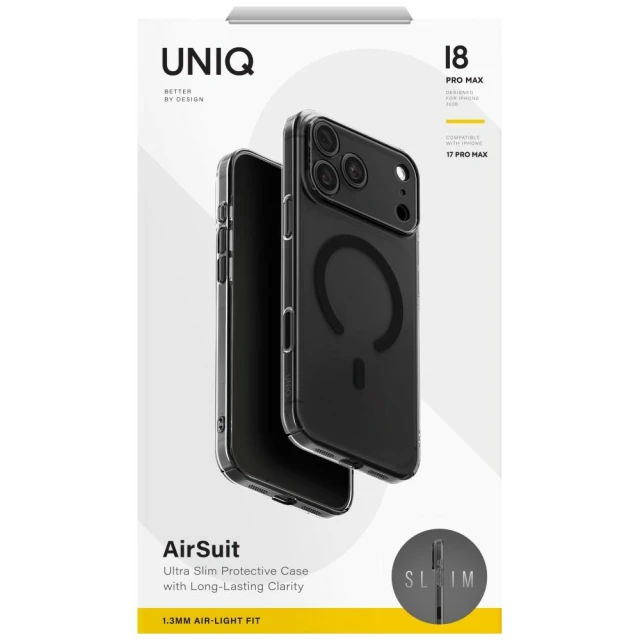 Чехол UNIQ Airsuit для iPhone 18 Pro Max | 17 Pro Max Black (UNIQ-IP6.9P(2026)-ASMGSMK)