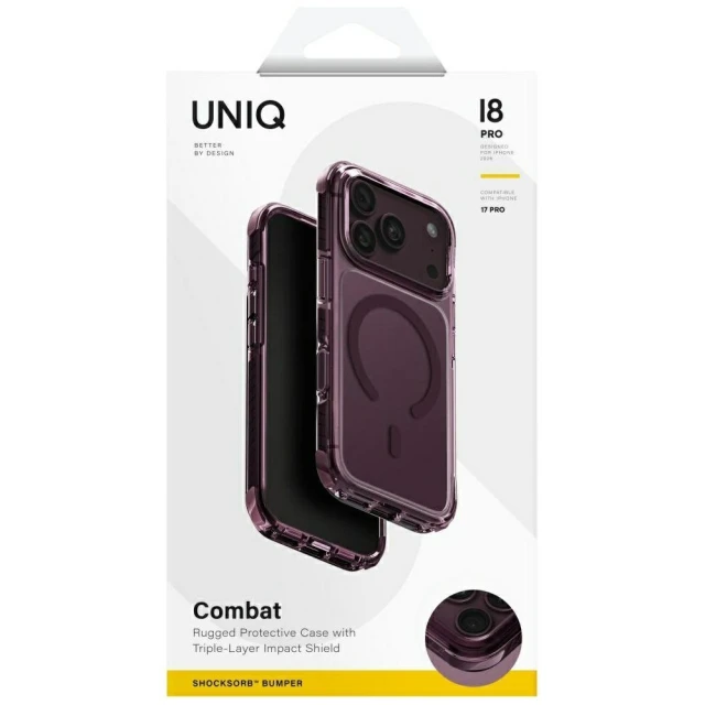 Чохол UNIQ Combat для iPhone 18 Pro | 17 Pro Burgundy (UNIQ-IP6.3P(2026)-COMMDBRG)