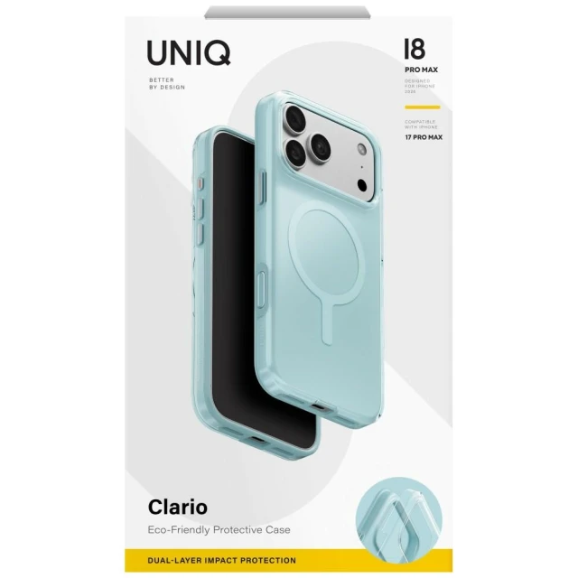 Чохол UNIQ Clario для iPhone 18 Pro Max | 17 Pro Max Green (UNIQ-IP6.9P(2026)-CLARMGMNT)