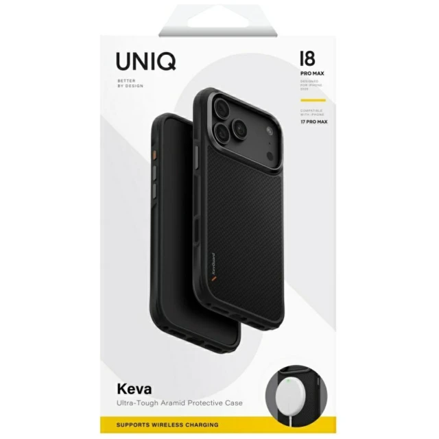Чохол UNIQ Keva для iPhone 18 Pro Max | 17 Pro Max Black (UNIQ-IP6.9P(2026)-KEVAMCBLK)