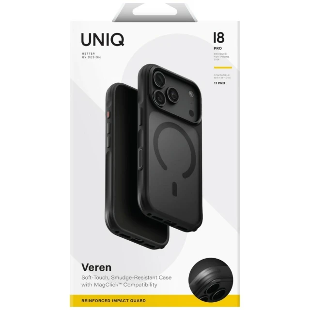 Чехол UNIQ Veren для iPhone 18 Pro | 17 Pro Grey (UNIQ-IP6.3P(2026)-VERNAFMSFST)