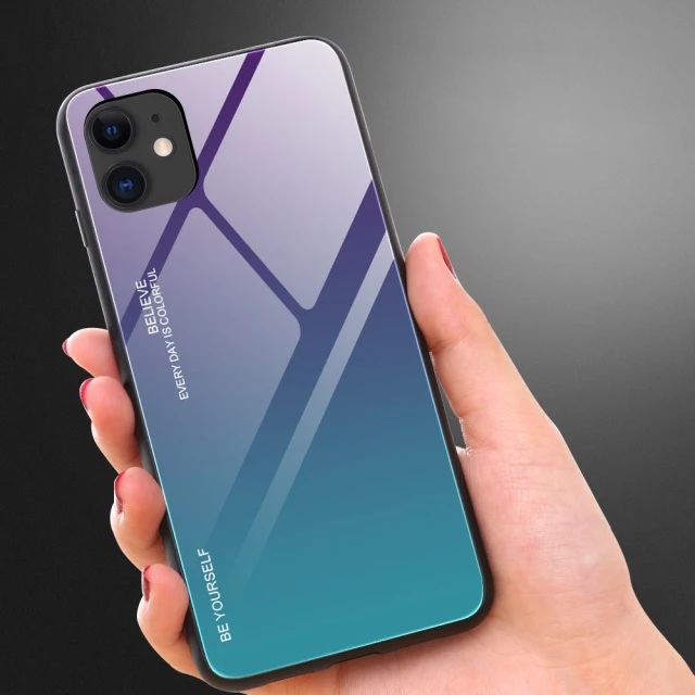 Чохол HRT Gradient Glass для iPhone 12 mini Black/Red (9111201911239)