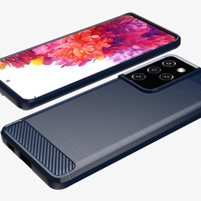 Чохол HRT Carbon для Samsung Galaxy S21 Ultra 5G Blue (9111201924826)