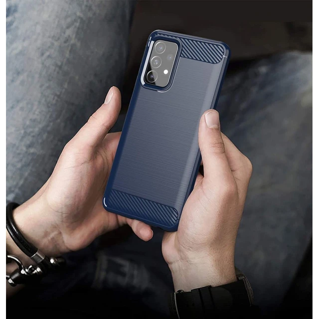 Чехол HRT Carbon Case для Samsung Galaxy A72 4G Blue (9111201929968)