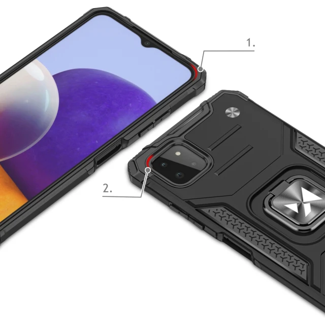 Чохол Wozinsky Ring Armor для Samsung Galaxy A22 4G Black (9111201944909)