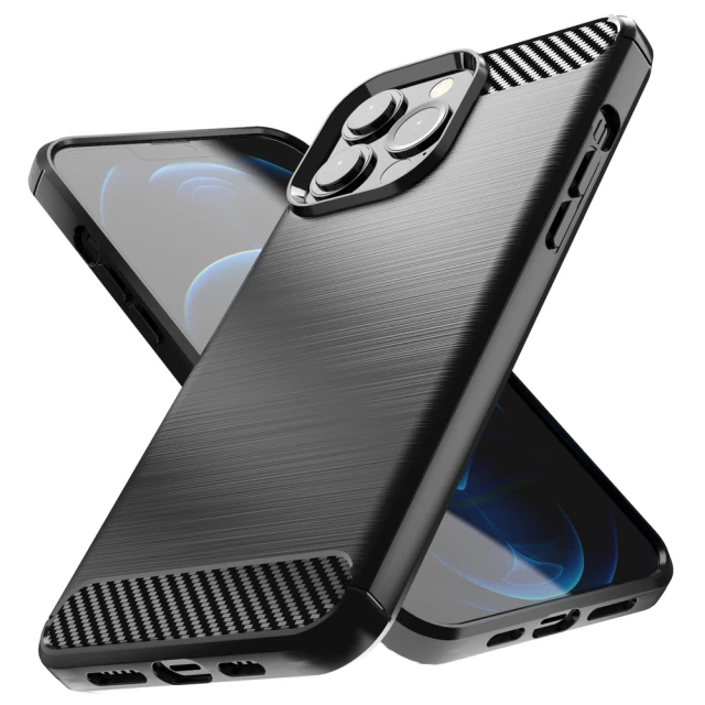 Чохол HRT Carbon Case для iPhone 13 Pro Black (9145576212516)