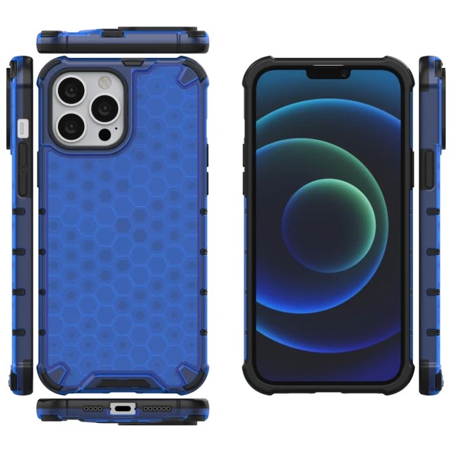 Чохол HRT Honeycomb для iPhone 13 Pro Max Blue (9145576213247)
