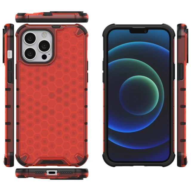 Чехол HRT Honeycomb для iPhone 13 Pro Max Red (9145576213261)