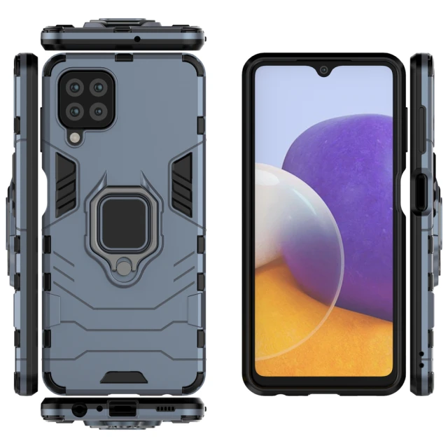 Чохол HRT Ring Armor для Samsung Galaxy A22 4G Blue (9145576213452)