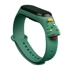 Ремінець Hurtel Різдвяний для Xiaomi Mi Band 4/3 Green (9145576220788)