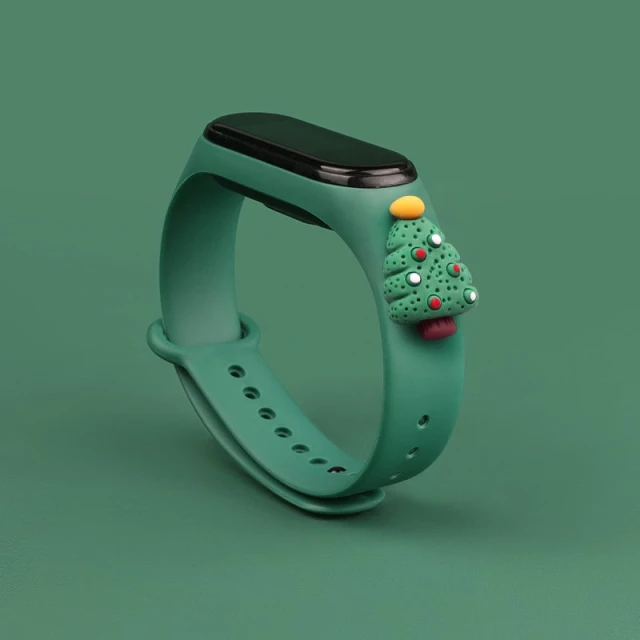 Ремінець Hurtel Різдвяний для Xiaomi Mi Band 4/3 Green (9145576220788)