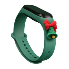 Ремінець Hurtel Різдвяний для Xiaomi Mi Band 4/3 Green (9145576220801)
