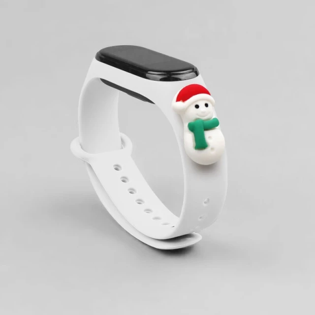 Ремінець Hurtel Різдвяний для Xiaomi Mi Band 4/3 White (9145576220825)