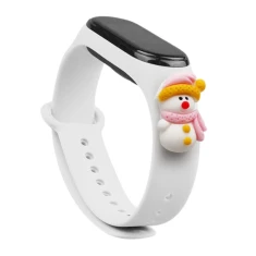 Ремінець Hurtel Різдвяний для Xiaomi Mi Band 4/3 White (9145576220832)