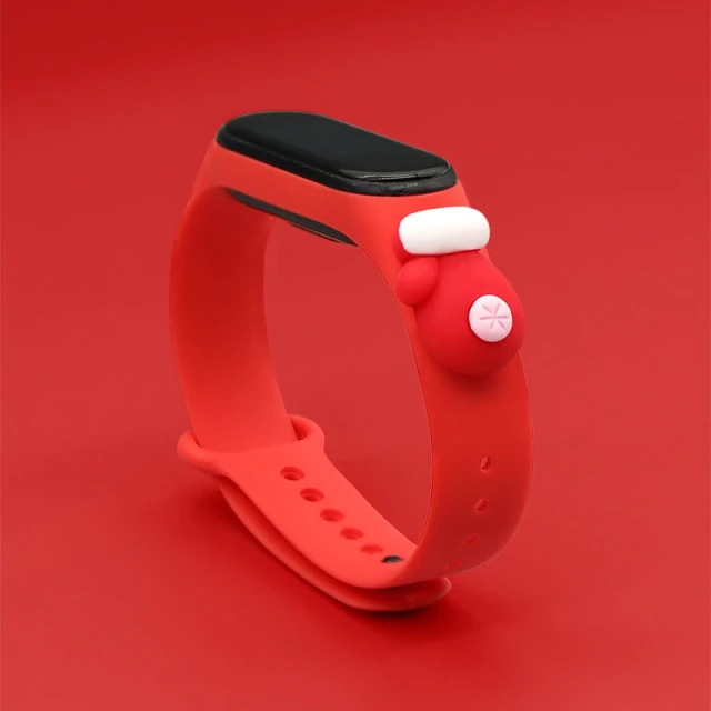 Ремешок Hurtel Рождественский для Xiaomi Mi Band 4/3 Red (9145576220863)