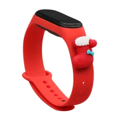 Ремінець Hurtel Різдвяний для Xiaomi Mi Band 4/3 Red (9145576220870)