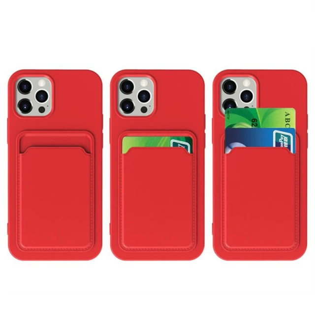 Чехол Hurtel Силиконовый кошелек с гнездами для карточек для iPhone 12 Pro Max Red (9145576228111)