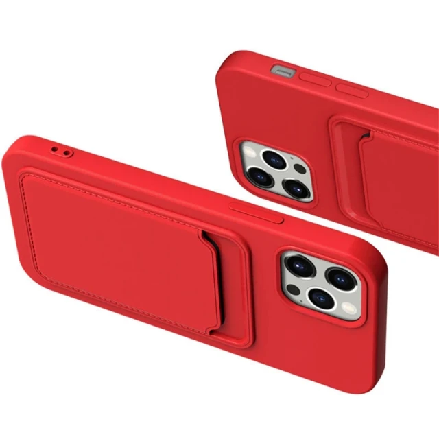 Чехол Hurtel Силиконовый кошелек с гнездами для карточек для iPhone 12 Pro Max Red (9145576228111)