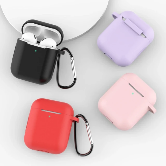 Чохол Hurtel для AirPods 2/1 Blue з карабіном (9145576238493)