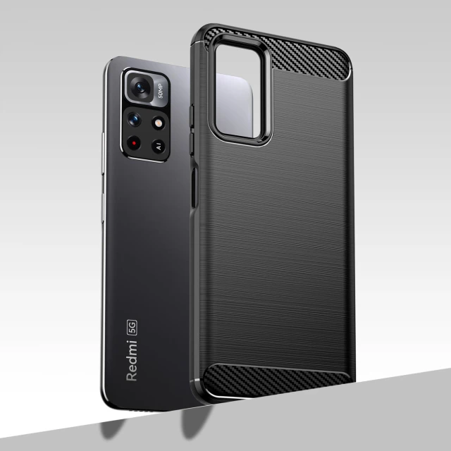 Чохол HRT Carbon Case для Xiaomi Poco M4 Pro 5G Black (9145576240069)