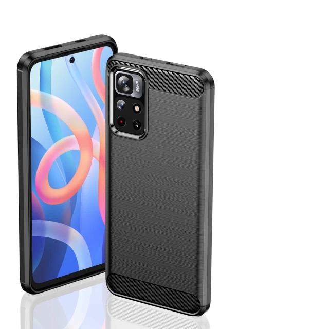 Чохол HRT Carbon Case для Xiaomi Poco M4 Pro 5G Black (9145576240069)