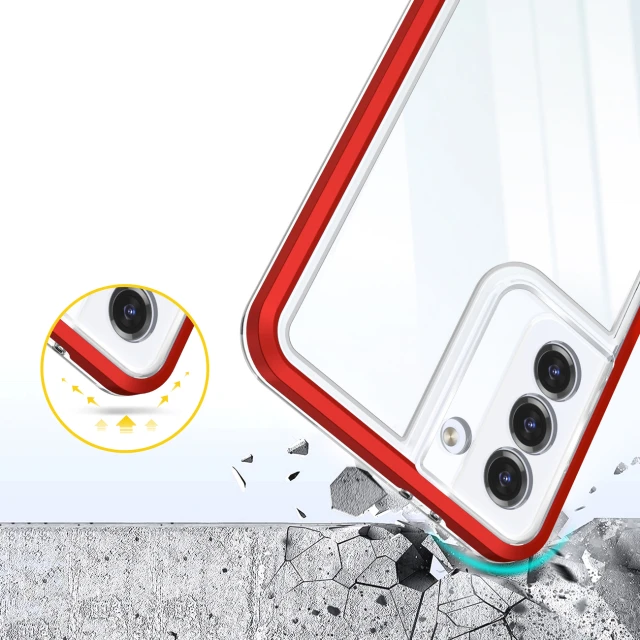 Чохол HRT Clear 3in1 Case для Samsung Galaxy S21 Plus 5G Red (9145576242865)